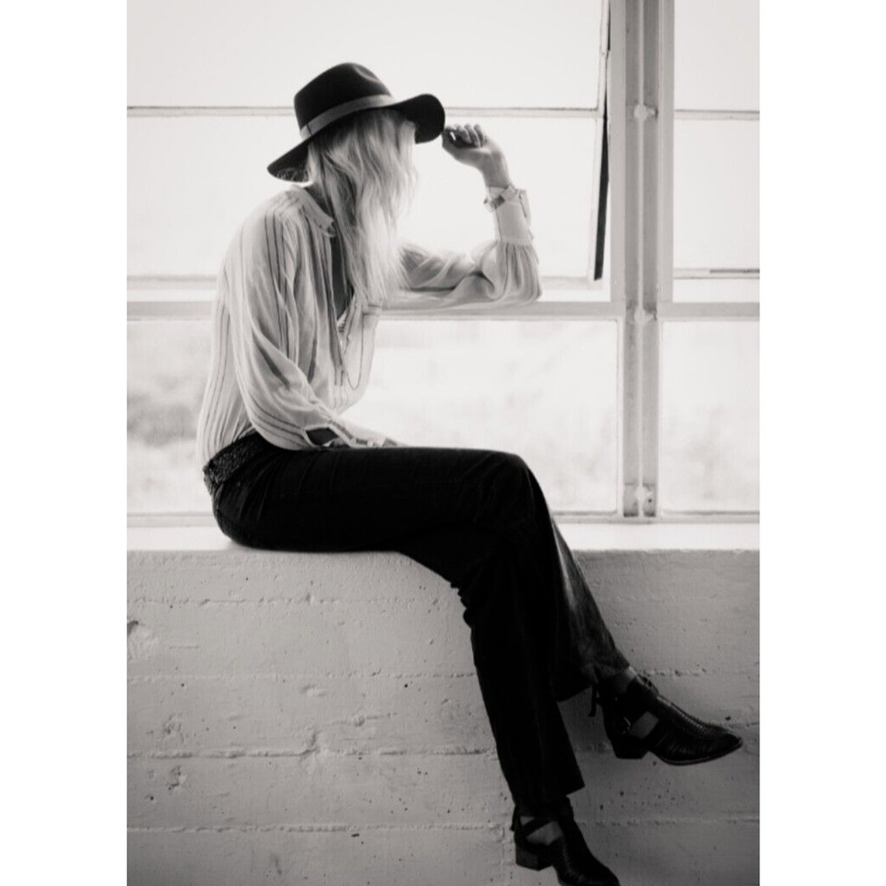 JANESSA LEONE goop fave! wool felt suede-band travel intermix fedora hat $310 m - Picture 2 of 11